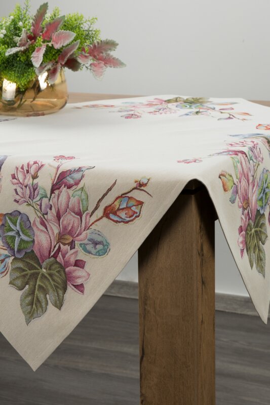 Obrus gobelinowy GOB/CHO/1215/NAT naturalny 100x100 cm – doda uroku wnętrzu
