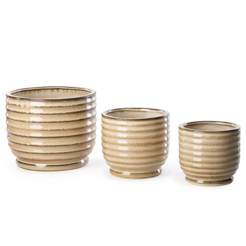 Doniczka ceramiczna jasnobrązowa fi 19 x 15 cm – wprowadza ciepło