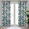 Zasłona gotowa Madera zielona 140 X 250 CM – welwetowa z kwiatami