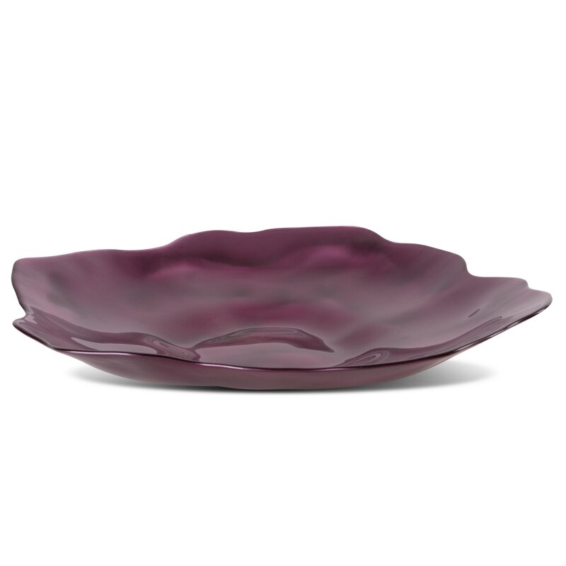 Misa szklana Nikol burgundowa fi 40 x 5 cm – idealna na owoce