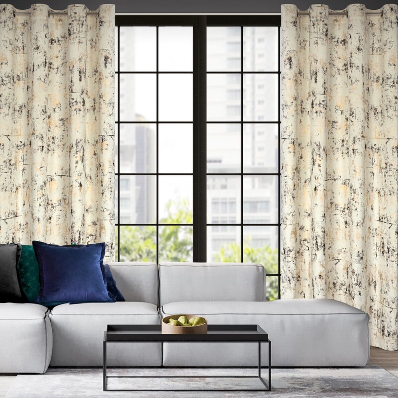 Zasłona gotowa welwetowa kremowa 140 x 250 cm – zaciemnia pomieszczenie