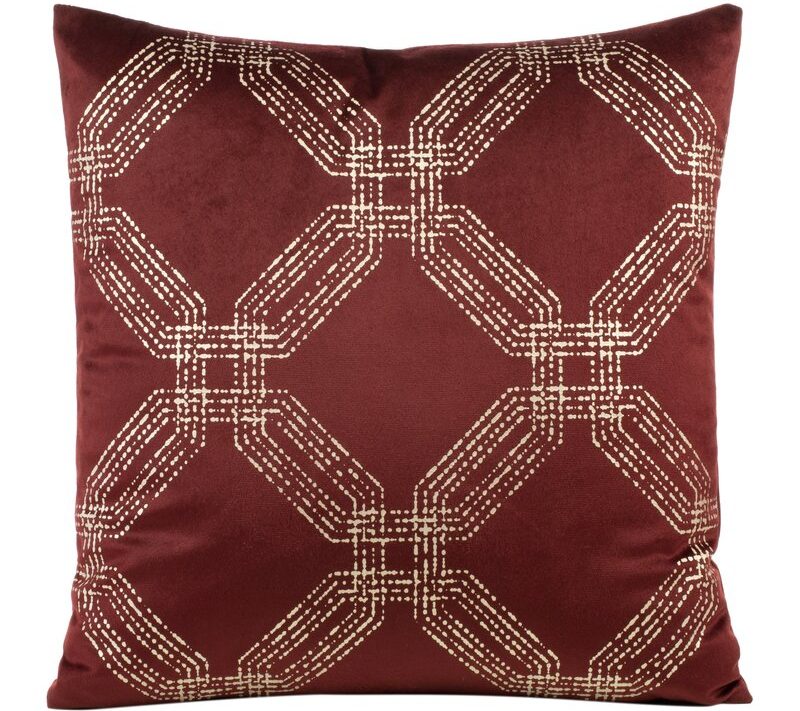 Poszewka Blink bordowa 45 x 45 cm – welwetowa faktura
