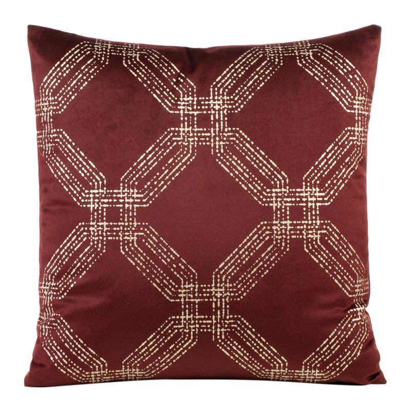 Poszewka Blink bordowa 45 x 45 cm – welwetowa faktura