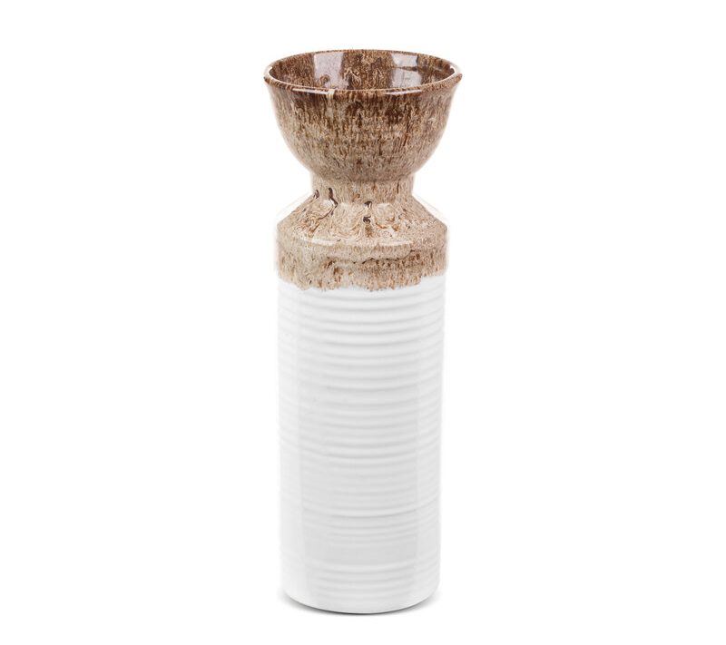 Wazon ceramiczny Erina biały fi 13 x 35 cm – na suszone kompozycje