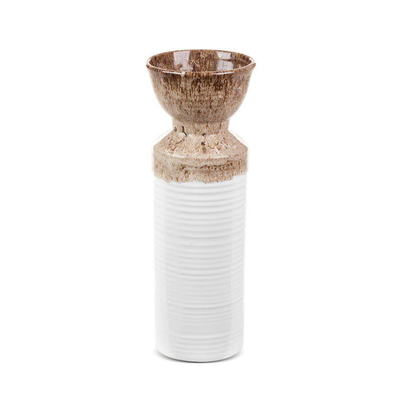 Wazon ceramiczny Erina biały fi 13 x 35 cm – na suszone kompozycje