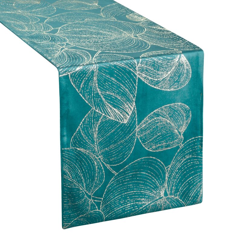 Obrus błyszczący Blink 16 ciemnoturkusowy 35 x 180 cm – doda blasku stołu