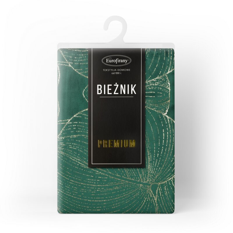 Obrus BLINK 16 ciemnozielony 35 X 180 cm – z ozdobnym nadrukiem