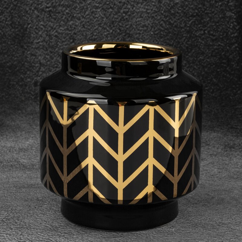 Wazon ceramiczny Emera1 czarny fi 15 x 16 cm – na suszone kwiaty