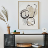Obraz ręcznie malowany geometryczny beżowy 60 X 80 cm – spokój i harmonia