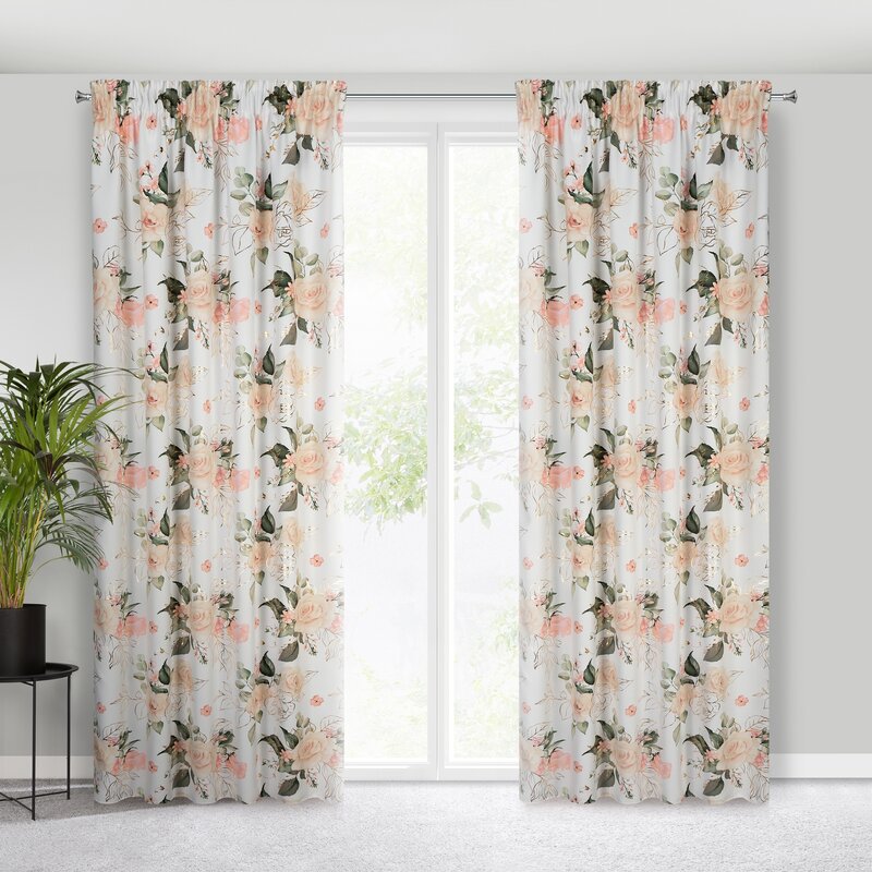 Zasłona gotowa Dimout Rose biała 135 X 270 CM – zapewnia prywatność