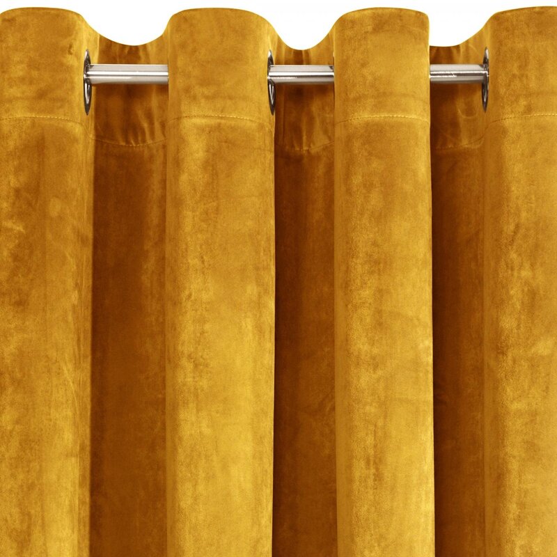 Zasłona gotowa musztardowa 140 x 250 cm – zaciemnia wnętrze