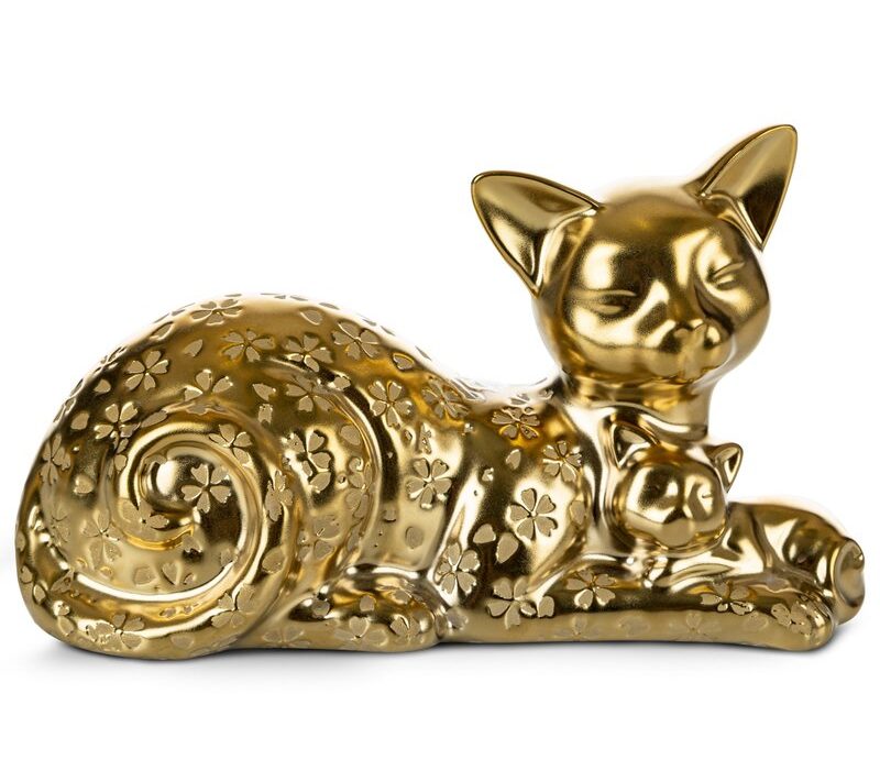 Figurka ceramiczna Kity złota 22 x 9 x 14 cm – doda blasku wnętrzu