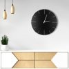 Zegar ścienny minimalistyczny czarny 60 X 4 X 60 cm – do salonu i biura