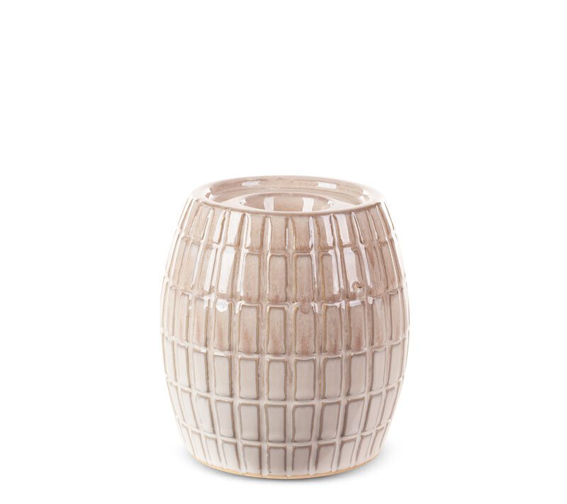 Świecznik ceramiczny Edna kremowy fi 13 x 15 cm – subtelny blask