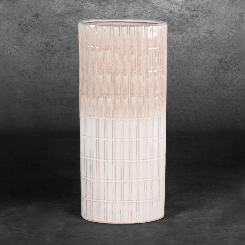 Wazon ceramiczny Edna kremowy 17 x 8 x 41 cm – na suszone kwiaty
