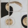 Obraz ręcznie malowany geometryczny biały 80 X 100 cm – do salonu i sypialni