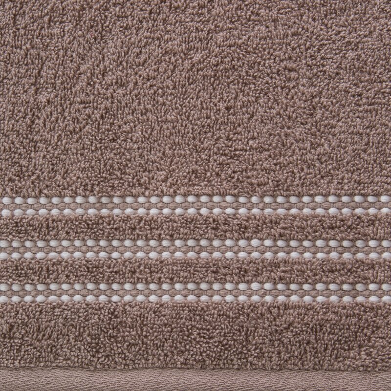 Ręcznik łazienkowy 30X50 cm bawełniany kolor brązowy z ozdobną bordiurą 480 g/m2 SEBA – miękki i chłonny