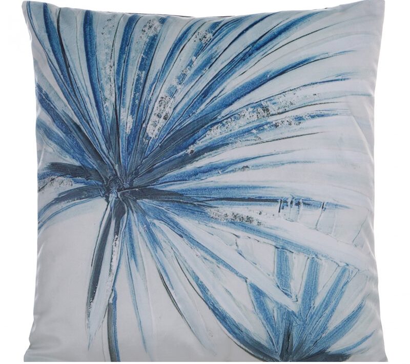 Poszewka welwetowa Velvet 11 z liśćmi palmowymi kremowa 45 X 45 CM – miękka w dotyku