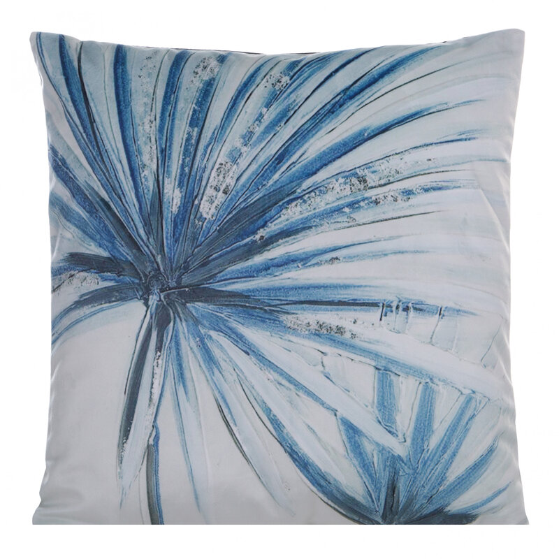 Poszewka welwetowa Velvet 11 z liśćmi palmowymi kremowa 45 X 45 CM – miękka w dotyku