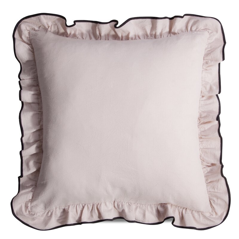 Poszewka dekoracyjna Kelly beżowa 45 X 45 CM – z uroczymi falbankami