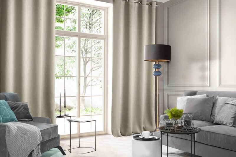 Zasłona gotowa D91 beżowa 140 x 250 cm – tworzy półmrok