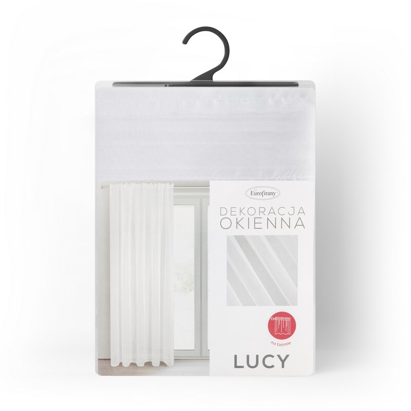 FIRANA GOTOWA LUCY NA TAŚMIE 140 X 270 CM BIAŁY