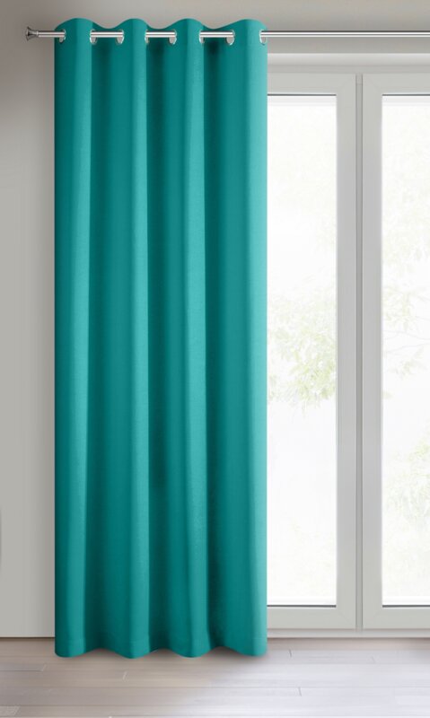 Zasłona gotowa RITA turkusowa 140 X 250 cm – dodaje świeżości wnętrzu