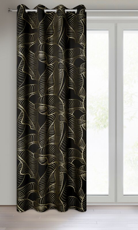 Zasłona gotowa Kiara czarna 140 X 250 CM – skutecznie zaciemnia