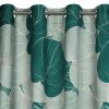 Zasłona welwetowa liściasta szałwiowa 140X250 – miękka w dotyku