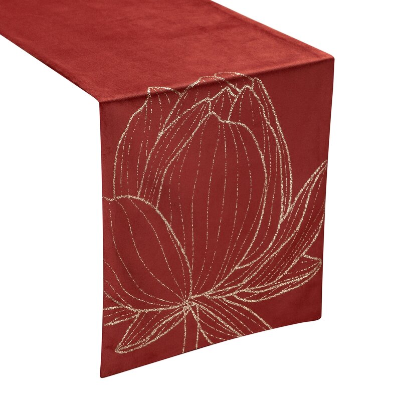 Obrus błyszczący BLINK 12 ceglasty 35 x 220 cm – doda szyku stołowi