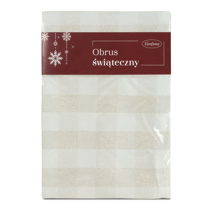 Obrus świąteczny kremowy 40 x 140 cm – doda blasku stołu