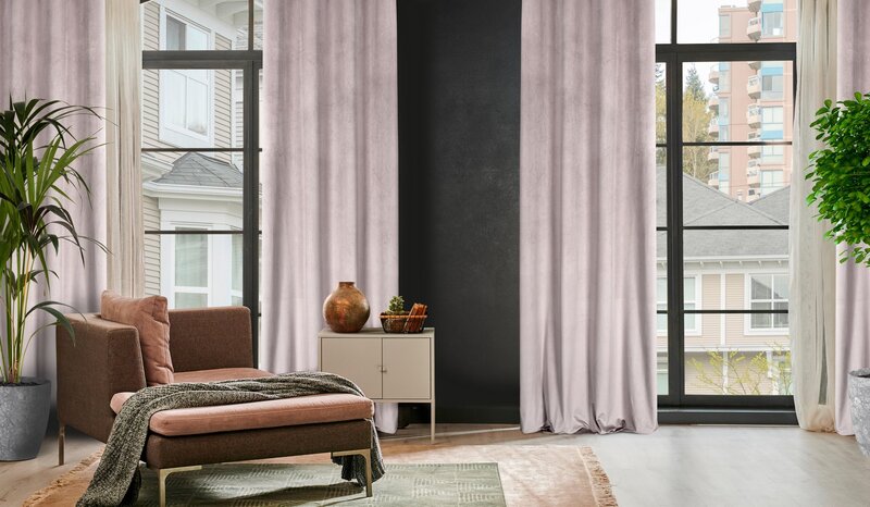 Zasłona welwetowa gotowa Lili pudrowy róż 140 X 250 cm – miękka i przytulna