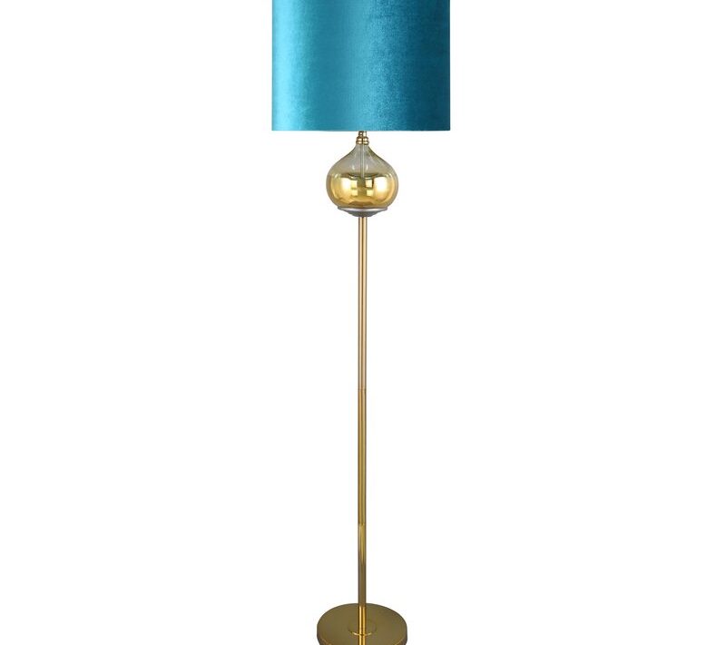 Lampa stojąca LC/LOTOS9 turkusowa 43X157 cm – stworzy nastrój