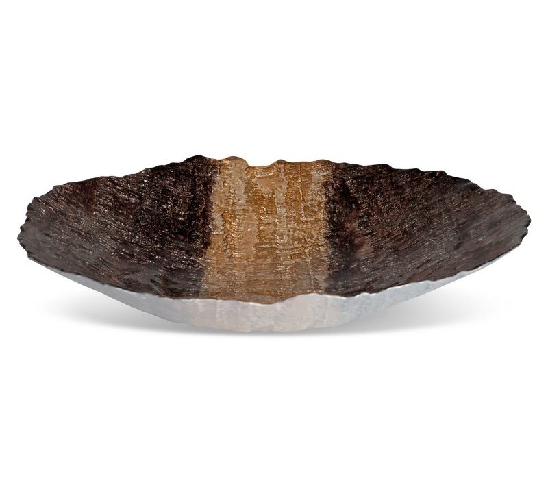 Misa szklana Demi brązowa 39 x 8 cm – ozdoba stołu