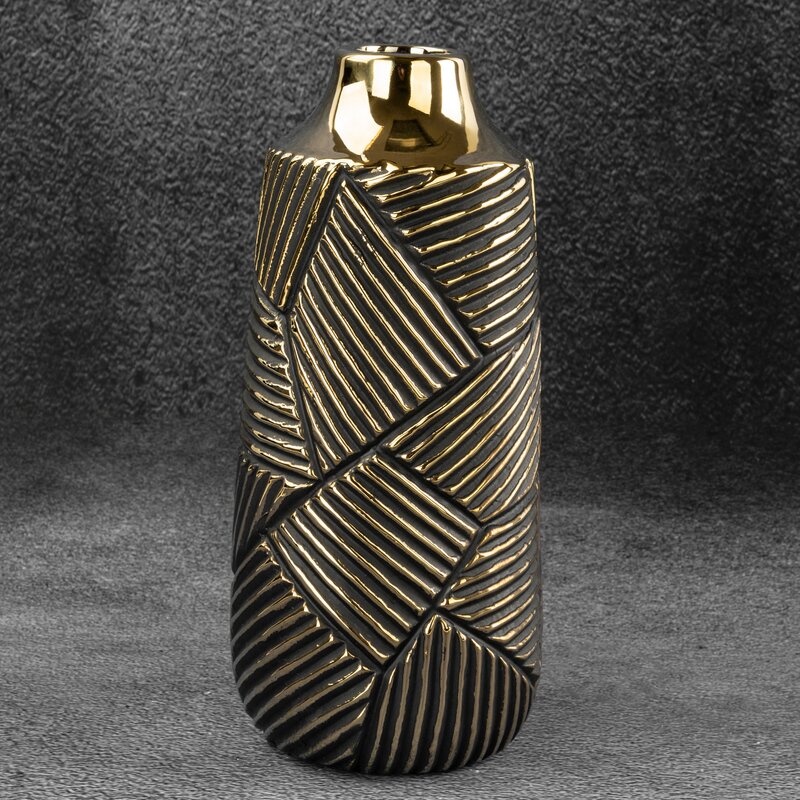WAZON DEKORACYJNY EMMI (06) O 12 X 25 CM CZARNY