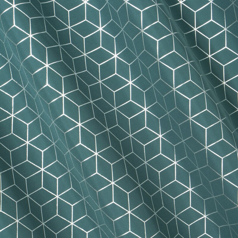 Zasłona gotowa Cube ciemnoturkusowa 140 x 250 cm – gotowa do zawieszenia