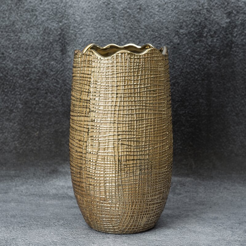 Wazon ceramiczny Selma brązowy fi 18 x 32 cm – na susze i kwiaty