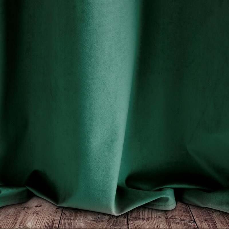 Zasłona gotowa Pierre ciemnozielona 140 x 250 cm – zaciemniająca sypialnię