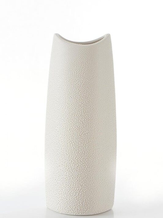 Wazon ceramiczny RISO kremowy 14 x 9 x 35 cm – na susze i kwiaty