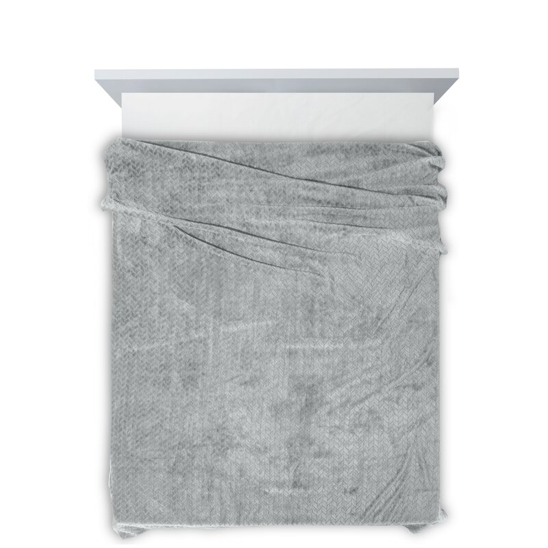 Koc flanelowy Cindy popielaty 170 x 210 cm – otuli ciepłem