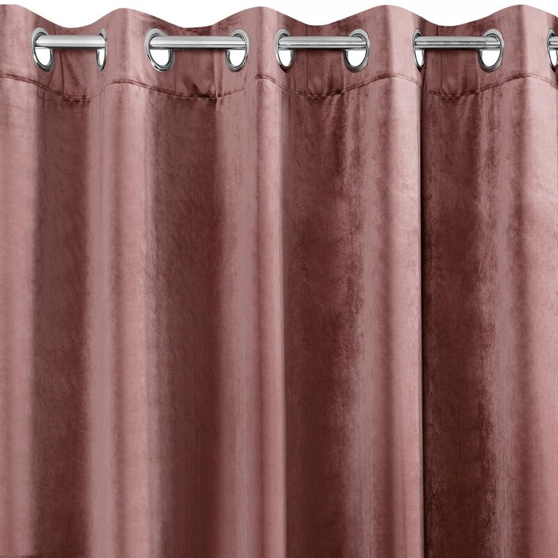 Zasłona gotowa VILLA pudrowy róż 140 x 250 cm – zaciemniająca sypialnię