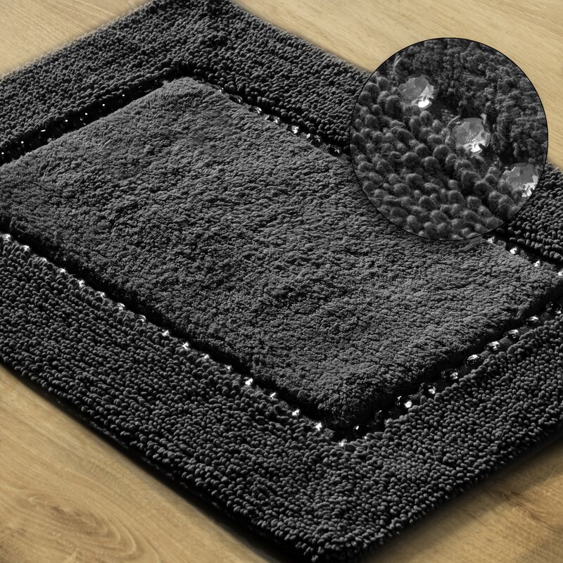 Dywanik łazienkowy Chic czarny 60 x 90 cm – miękki i puszysty
