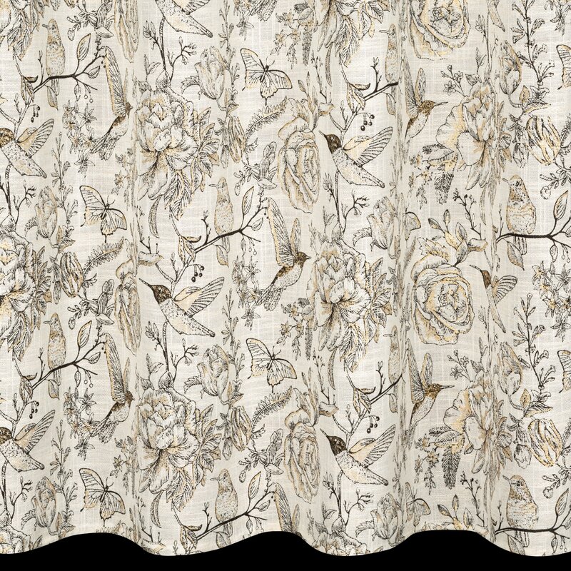 Zasłona gotowa Lucina naturalna 140 x 250 cm – z botanicznym wzorem