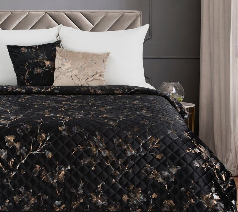 Narzuta velvet Blink czarna 170 x 210 cm – wprowadź luksus