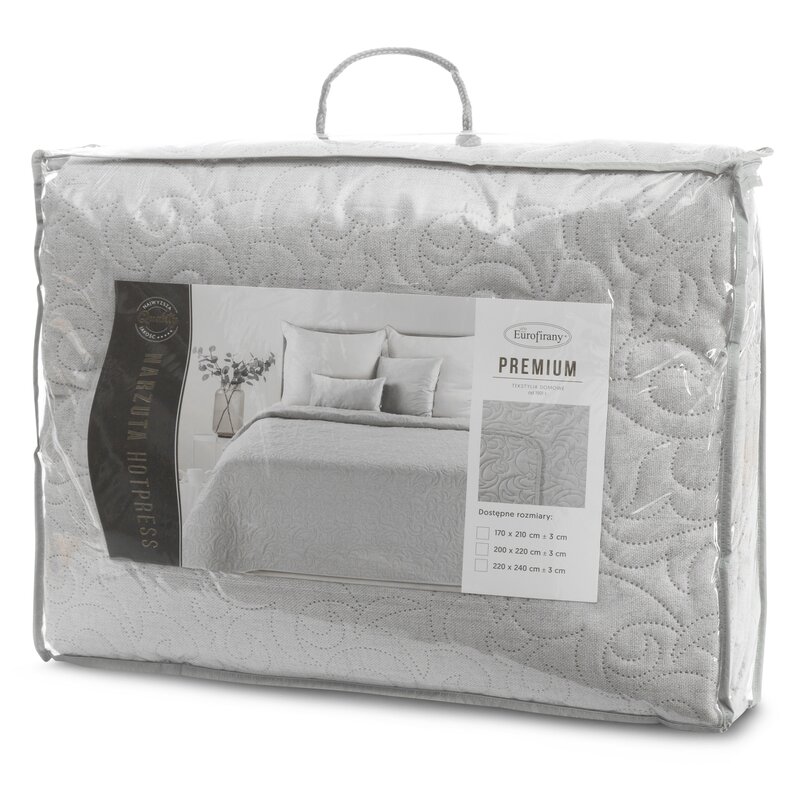 Narzuta len srebrna 170 x 210 cm – dodaje elegancji sypialni