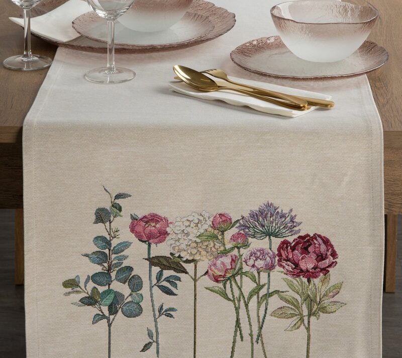 Obrus gobelinowy GOB/CHO/1242 naturalny 45x140 cm – doda świeżości