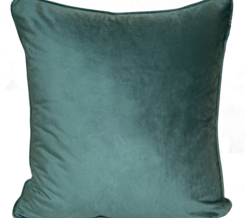 Poszewka velvet SIBEL ciemnomiętowa 45 x 45 cm – dodatek na sofę