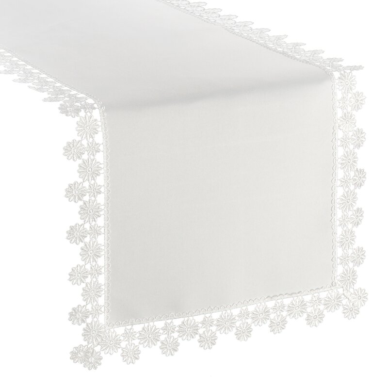 OBRUS LAURA 40 X 140 CM BIAŁY