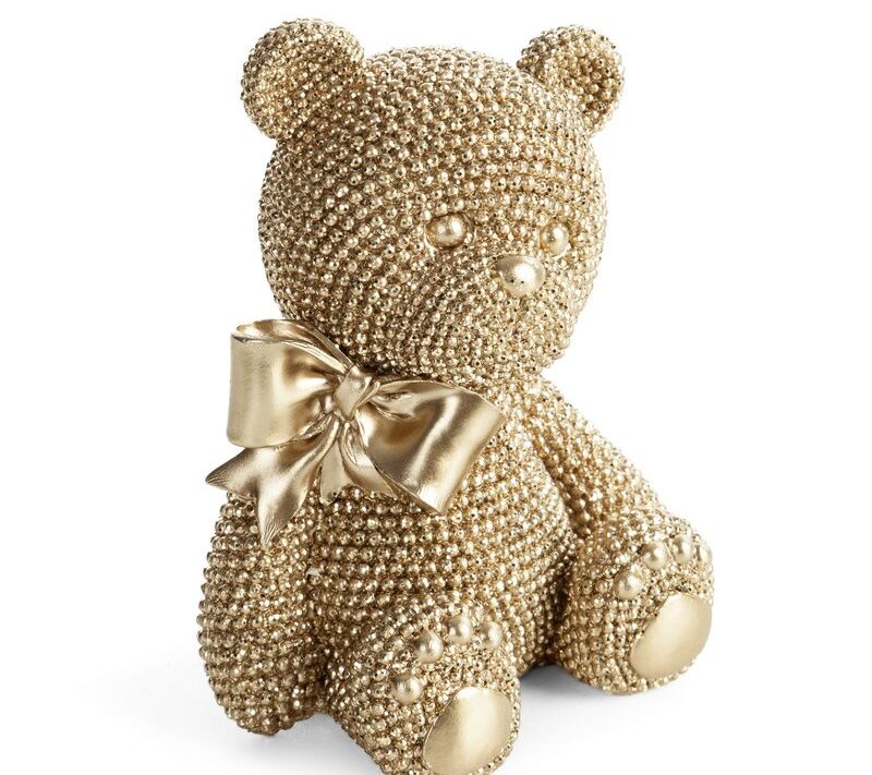 Figurka ceramiczna ELDO szampańska 10 X 8 X 13 CM – uroczy miś