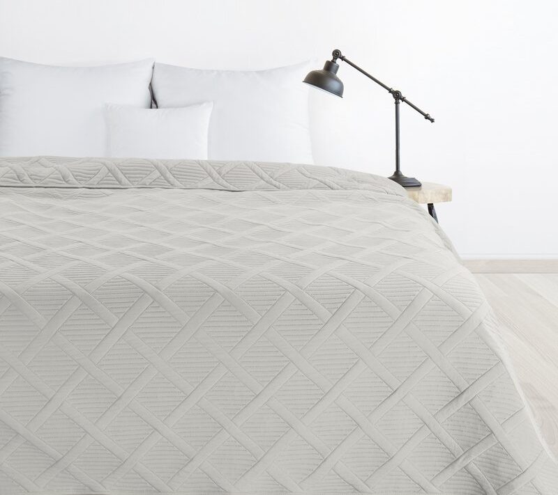 Narzuta ALARA5 srebrna 200 X 220 cm – miękka microfibra
